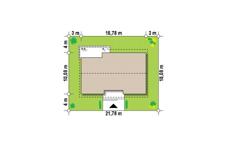 Projekt domu parterowego Z98 L GP - Usytuowanie