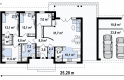 Projekt domu parterowego Z98 WP GP2 - rzut parteru