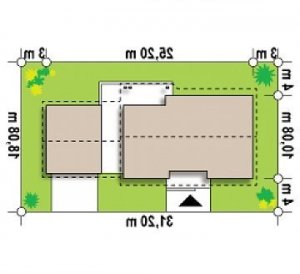 Usytuowanie budynku Z98 WP GP2 w wersji lustrzanej