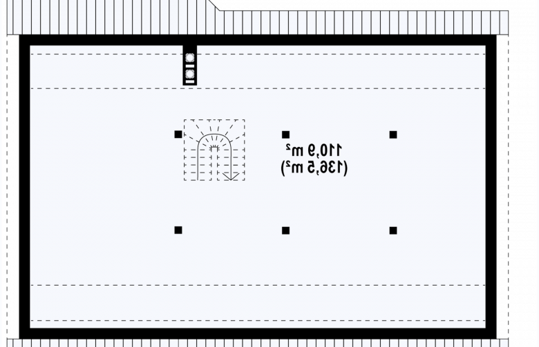 Projekt domu parterowego Z98 h+ - rzut poddasza