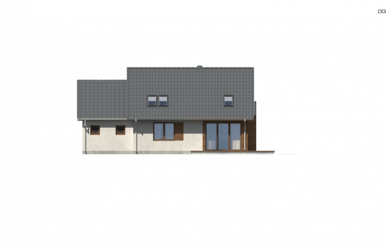 Projekt domu z poddaszem Z101 GL - elewacja 3