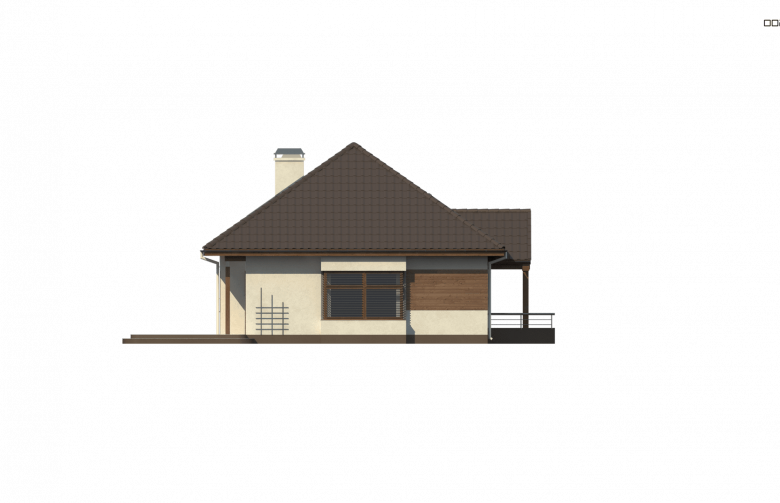 Projekt domu parterowego Z106 GL2 - elewacja 4