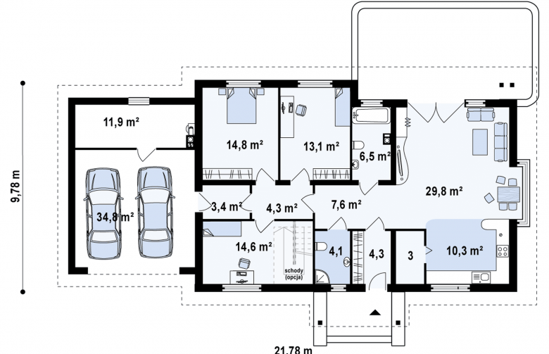 Projekt domu parterowego Z106 GL2 - 