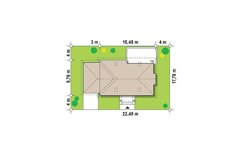 Projekt domu parterowego Z106 GL2 - Usytuowanie