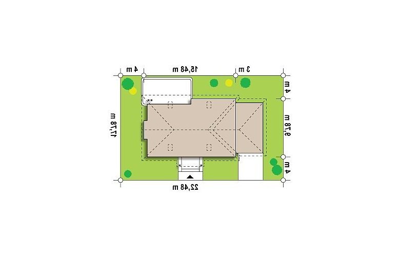 Projekt domu parterowego Z106 GL2 - Usytuowanie - wersja lustrzana