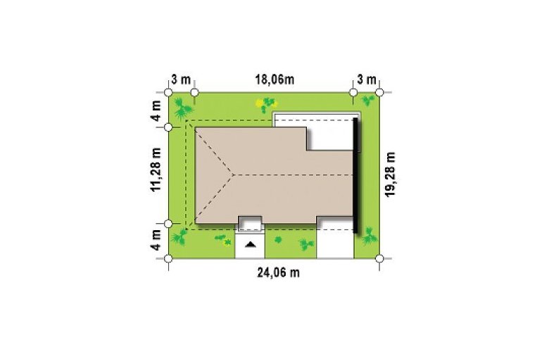 Projekt domu bliźniaczego Z123 ZBL - Usytuowanie