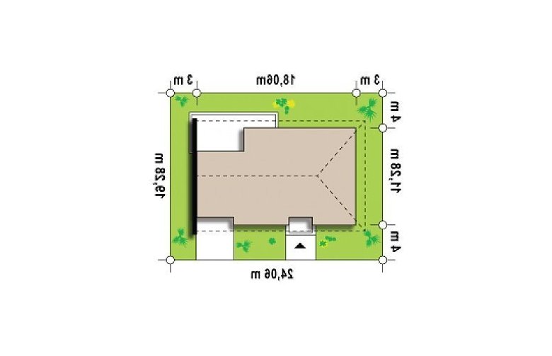 Projekt domu bliźniaczego Z123 ZBL - Usytuowanie - wersja lustrzana