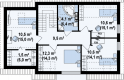Projekt domu z poddaszem Z126 v2 - rzut poddasza