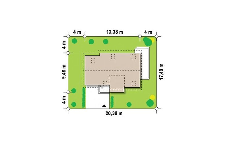 Projekt domu z poddaszem Z126 v2 - Usytuowanie