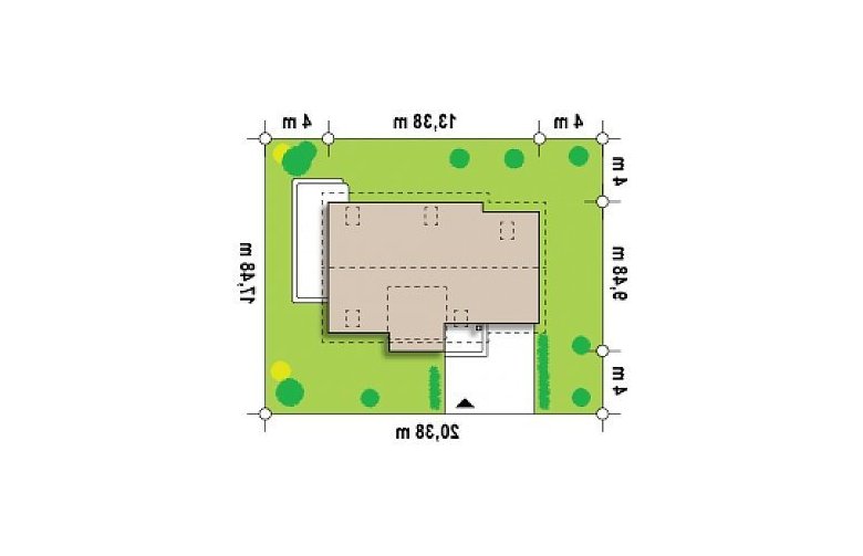 Projekt domu z poddaszem Z126 v2 - Usytuowanie - wersja lustrzana