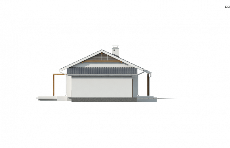 Projekt domu parterowego Z136 GP - elewacja 2