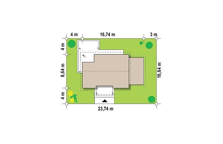 Projekt domu parterowego Z136 GP - Usytuowanie