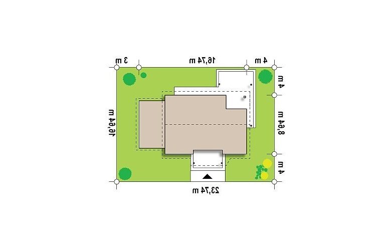 Projekt domu parterowego Z136 GP - Usytuowanie - wersja lustrzana