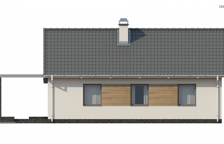 Projekt domu parterowego Z139 v2 - elewacja 3