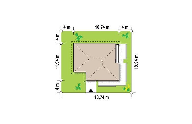 Projekt domu parterowego Z141 GL - Usytuowanie