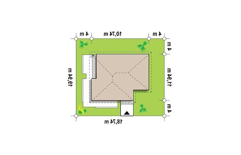 Projekt domu parterowego Z141 GL - Usytuowanie - wersja lustrzana