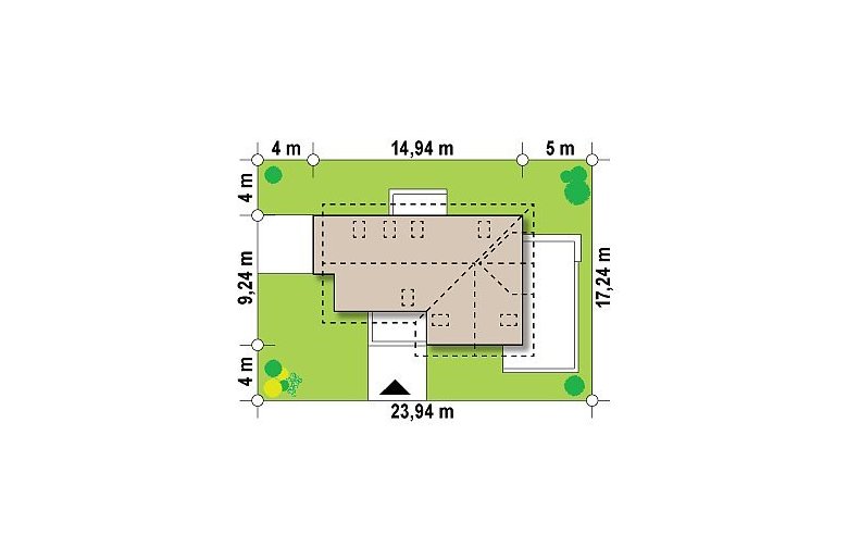 Projekt domu z poddaszem Z150 GL - Usytuowanie