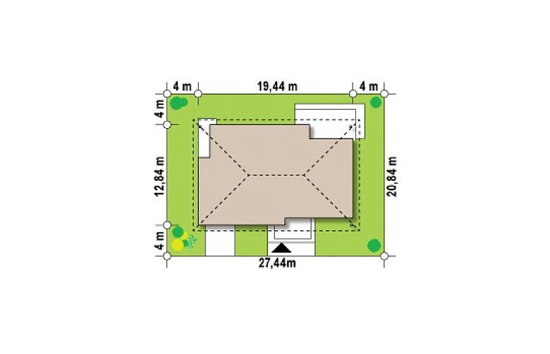 Projekt domu parterowego Z153 GL - Usytuowanie