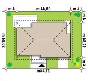 Usytuowanie budynku Z153 GL w wersji lustrzanej