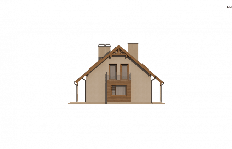 Projekt domu z poddaszem Z162 GL - elewacja 4