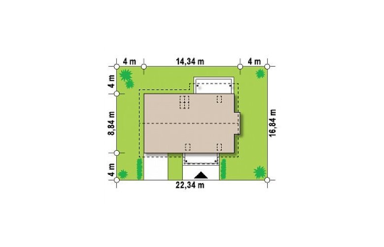 Projekt domu z poddaszem Z162 GL - Usytuowanie