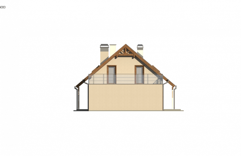 Projekt domu z poddaszem Z162 L GPt - elewacja 3