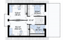 Projekt domu z poddaszem Z162 L GPt - rzut poddasza