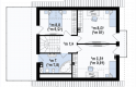 Projekt domu z poddaszem Z162 L GPt - rzut poddasza