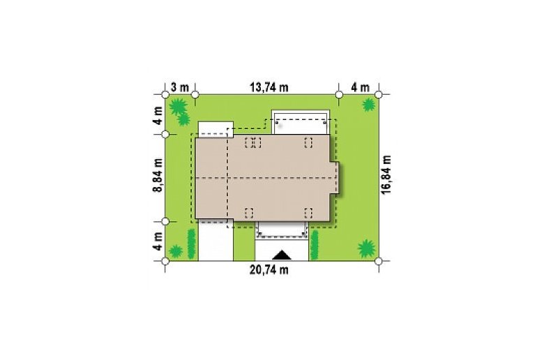 Projekt domu z poddaszem Z162 GLv2 - Usytuowanie