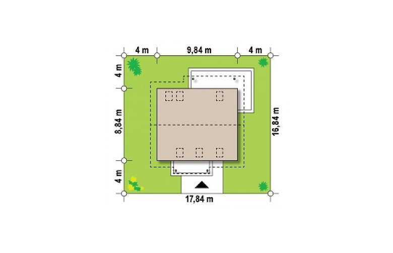 Projekt domu z poddaszem Z162 v3 - Usytuowanie