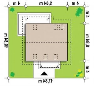 Usytuowanie budynku Z162 v3 w wersji lustrzanej