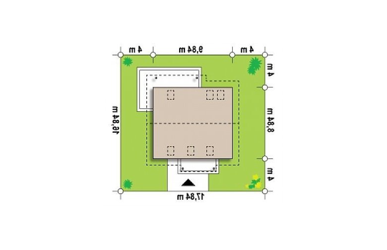 Projekt domu z poddaszem Z162 v3 - Usytuowanie - wersja lustrzana