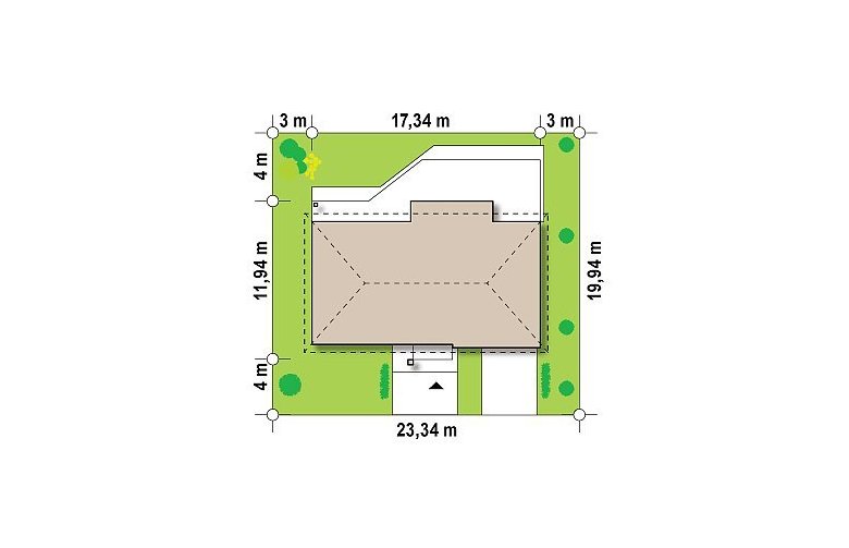 Projekt domu parterowego Z165 v2.0 - Usytuowanie