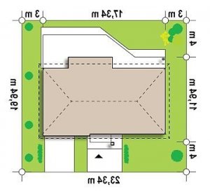 Usytuowanie budynku Z165 v2.0 w wersji lustrzanej