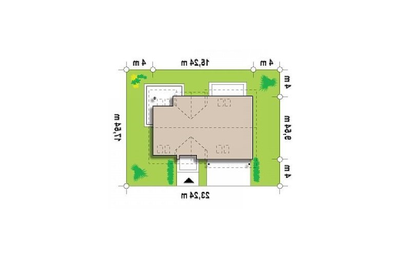 Projekt domu z poddaszem Z172 GL2 - Usytuowanie - wersja lustrzana