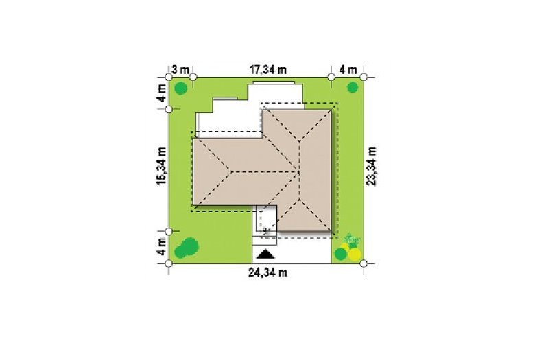 Projekt domu parterowego Z190 - Usytuowanie