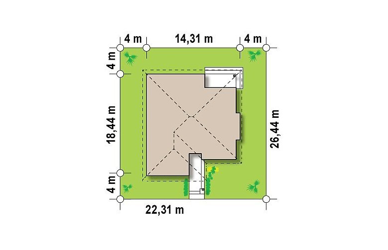 Projekt domu parterowego Z200 BG - Usytuowanie