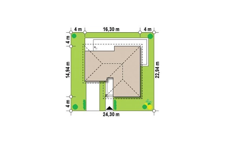 Projekt domu parterowego Z204  L v2 - Usytuowanie