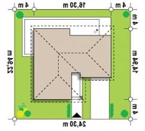 Usytuowanie budynku Z204  L v2 w wersji lustrzanej