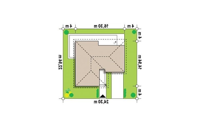 Projekt domu parterowego Z204  L v2 - Usytuowanie - wersja lustrzana