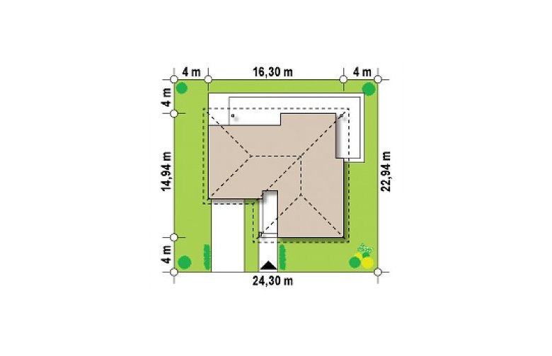 Projekt domu parterowego Z204 L v3 - Usytuowanie