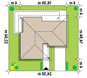 Usytuowanie budynku Z204 L v3 w wersji lustrzanej