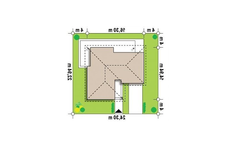 Projekt domu parterowego Z204 L v3 - Usytuowanie - wersja lustrzana