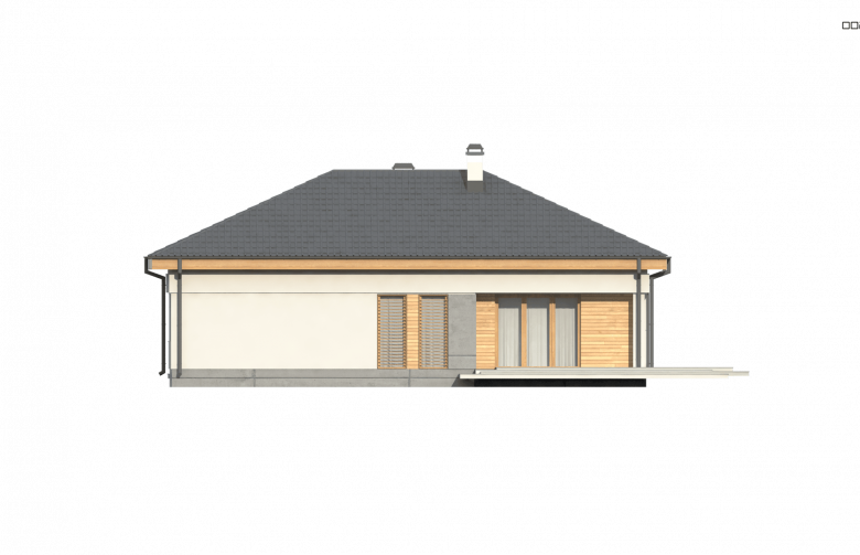 Projekt domu parterowego Z204 bG - elewacja 2