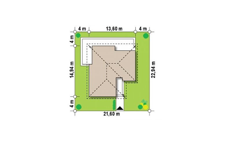 Projekt domu parterowego Z204 bG - Usytuowanie