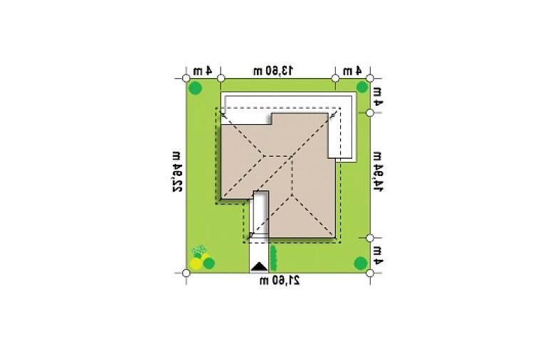 Projekt domu parterowego Z204 bG - Usytuowanie - wersja lustrzana