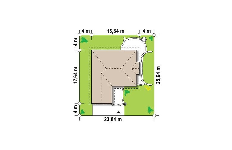 Projekt domu parterowego Z207 v2 - Usytuowanie