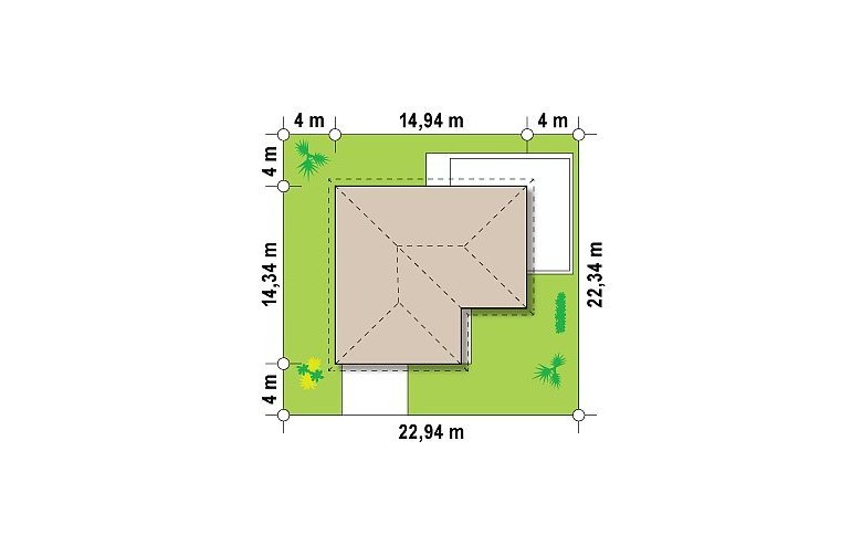 Projekt domu parterowego Z208 A - Usytuowanie