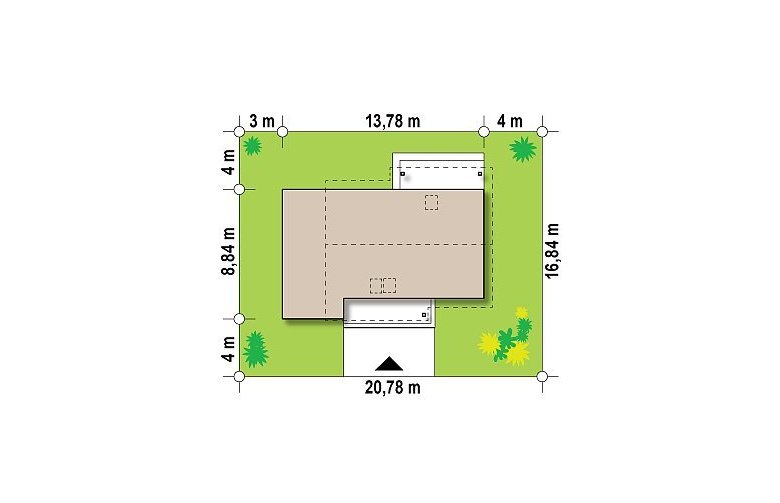 Projekt domu z poddaszem Z210 GLt - Usytuowanie