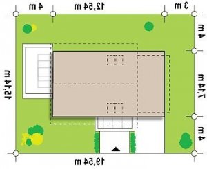 Usytuowanie budynku Z211 GL w wersji lustrzanej